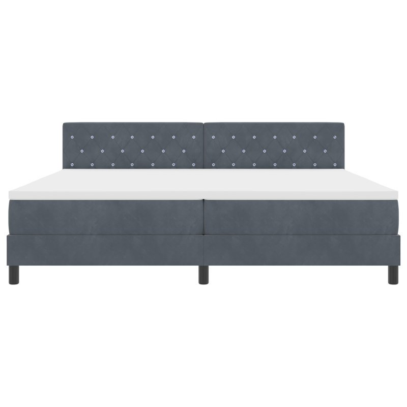 Boxspringbett mit Matratze & LED Dunkelgrau 200x200 cm Samt