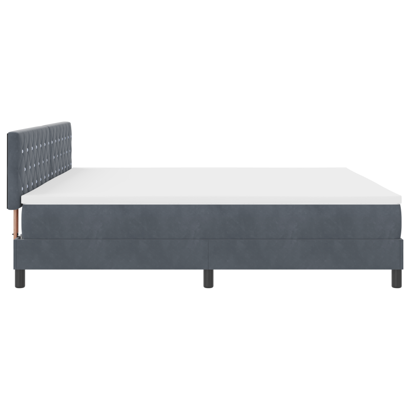 Boxspringbett mit Matratze & LED Dunkelgrau 200x200 cm Samt