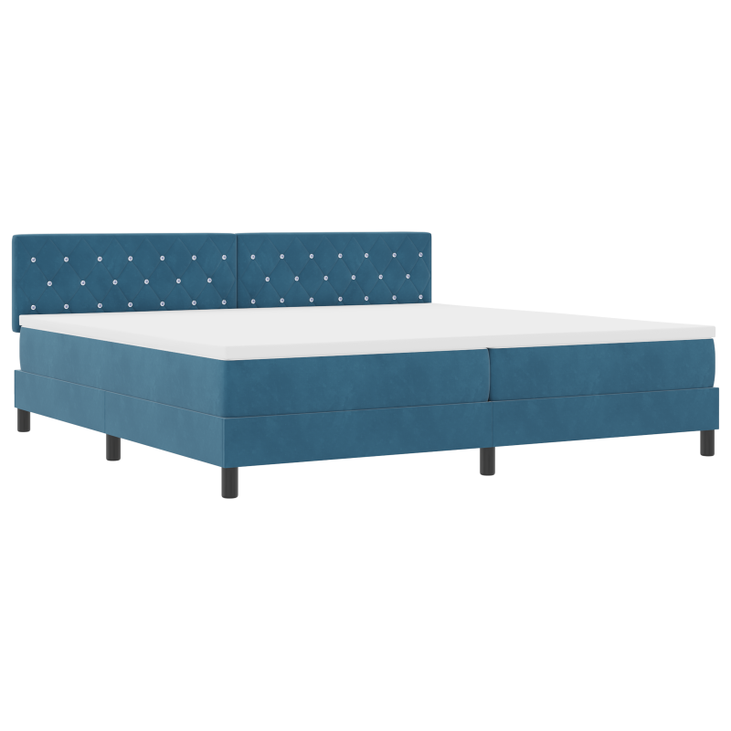 Boxspringbett mit Matratze & LED Dunkelblau 200x200 cm Samt