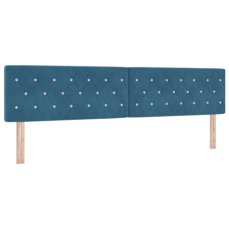 Boxspringbett mit Matratze & LED Dunkelblau 200x200 cm Samt