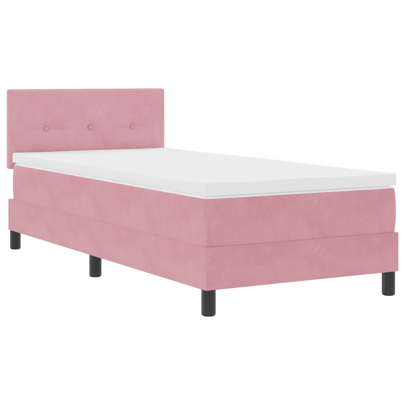 Boxspringbett mit Matratze & LED Pink 80x200 cm Samt