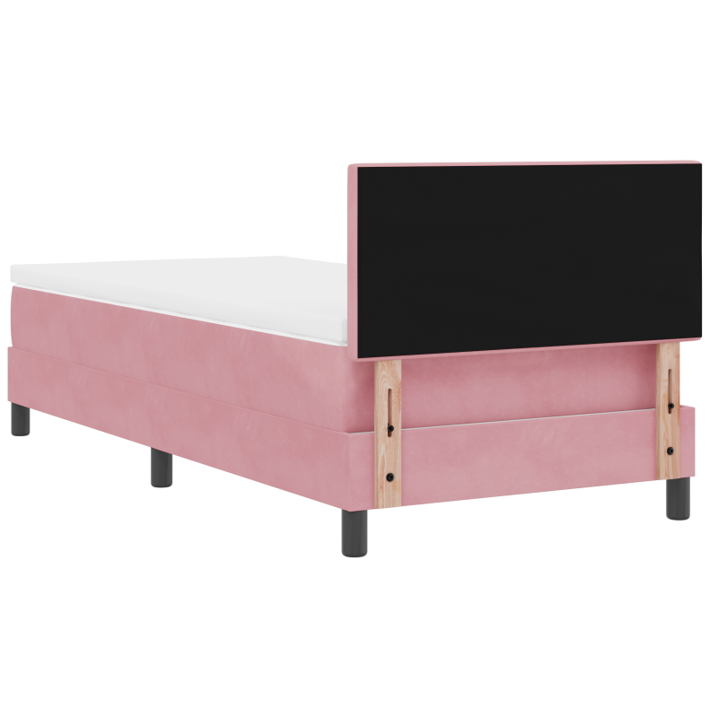 Boxspringbett mit Matratze & LED Pink 80x200 cm Samt