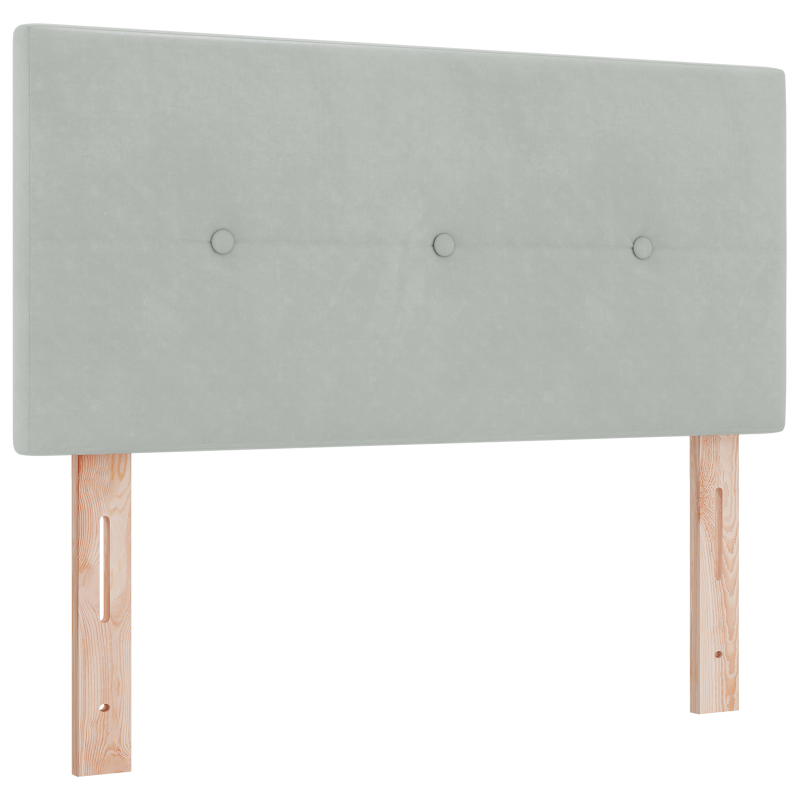 Boxspringbett mit Matratze & LED Licht Grau 90x200 cm Velvet
