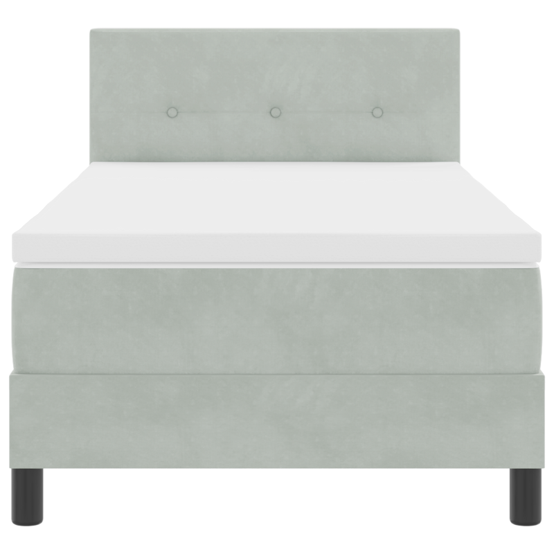 Boxspringbett mit Matratze & LED Licht Grau 90x200 cm Velvet