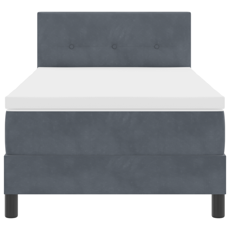 Boxspringbett mit Matratze & LED Dunkelgrau 90x200 cm Velvet