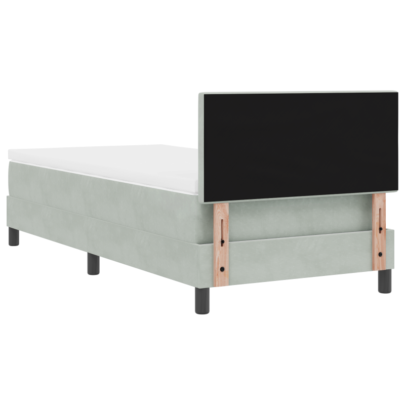 Boxspringbett mit Matratze & LED Licht Grau 100x200 cm Samt