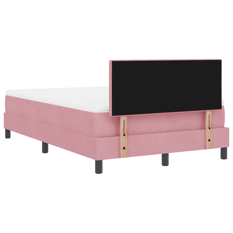 Boxspringbett mit Matratze & LED Rosa 120x190 cm Samt