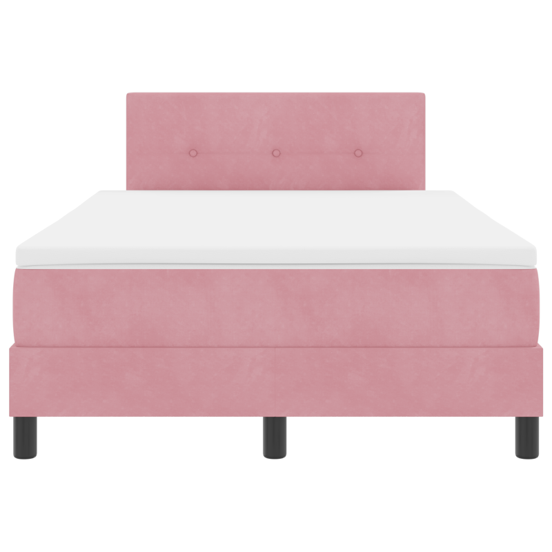 Boxspringbett mit Matratze & LED Rosa 120x190 cm Samt