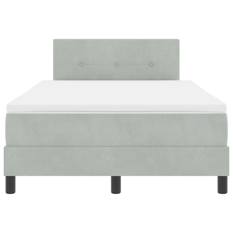 Boxspringbett mit Matratze & LED Licht Grau 120x200 cm Samt