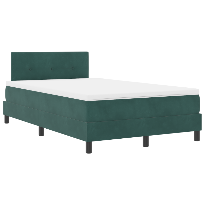 Boxspringbett mit Matratze & LED Dunkelgrün 120x200 cm Samt