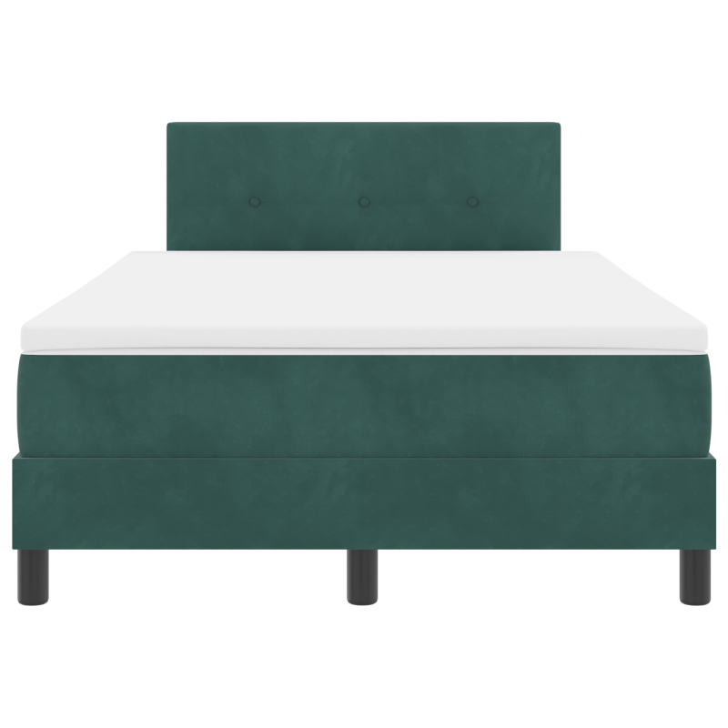 Boxspringbett mit Matratze & LED Dunkelgrün 120x200 cm Samt