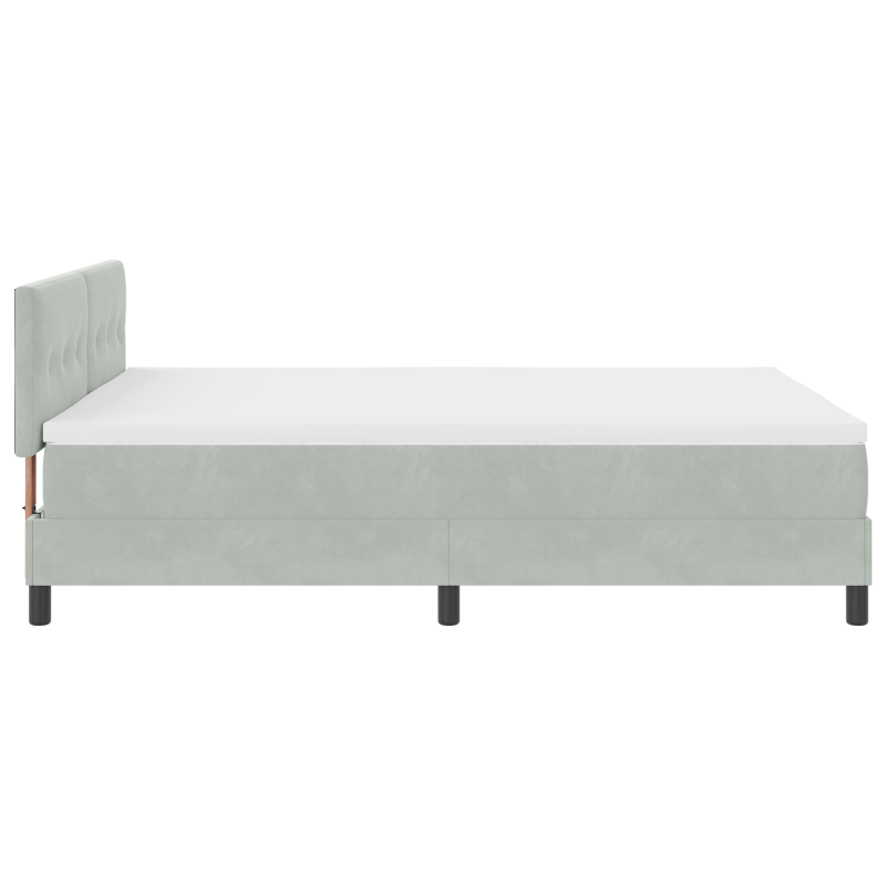 Boxspringbett mit Matratze & LED Licht Grau 140x200 cm Samt