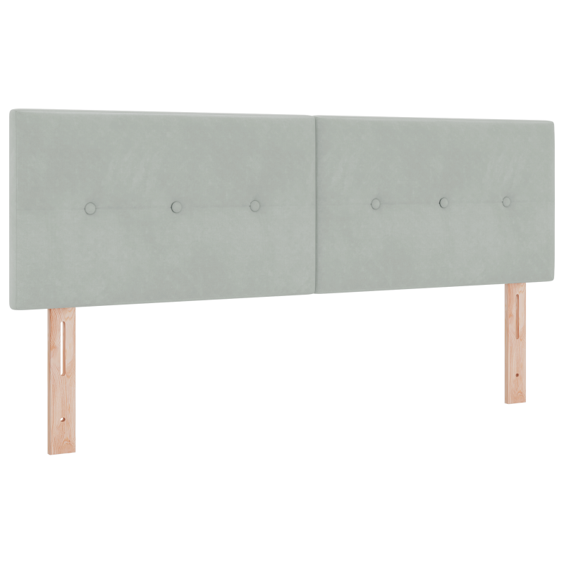 Boxspringbett mit Matratze & LED Licht Hellgrau 160x200 cm Samt