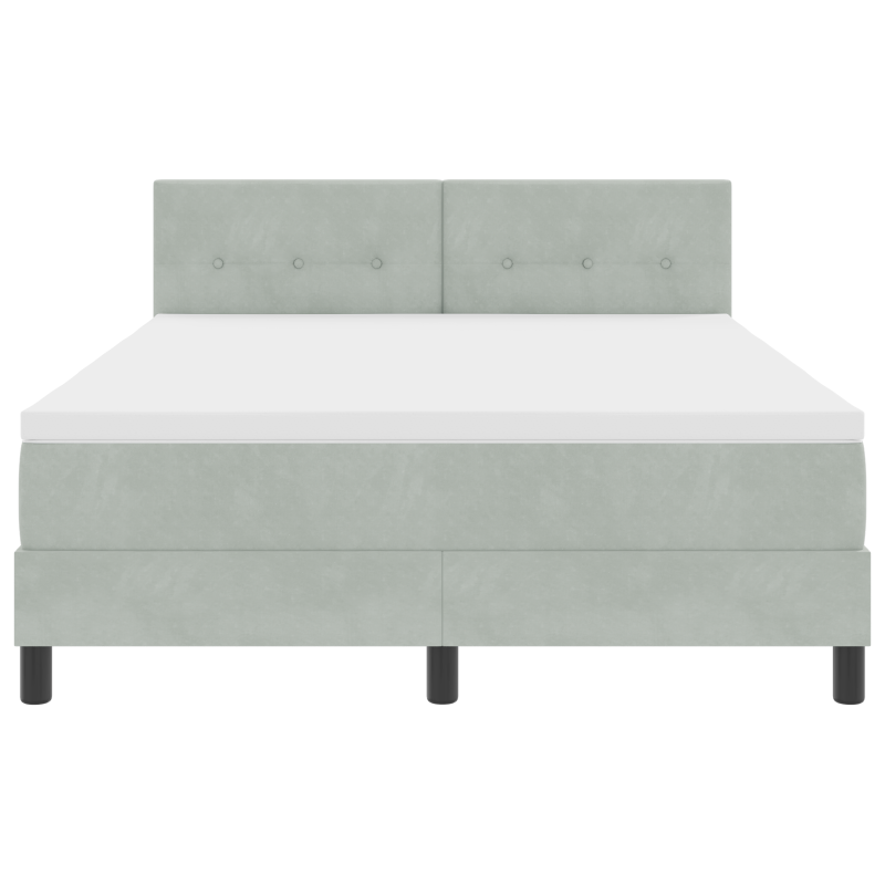 Boxspringbett mit Matratze & LED Licht Hellgrau 160x200 cm Samt