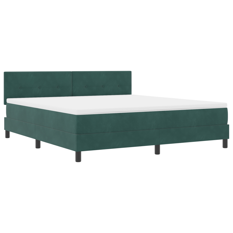 Boxspringbett mit Matratze & LED Dunkelgrün 180x200 cm Samt