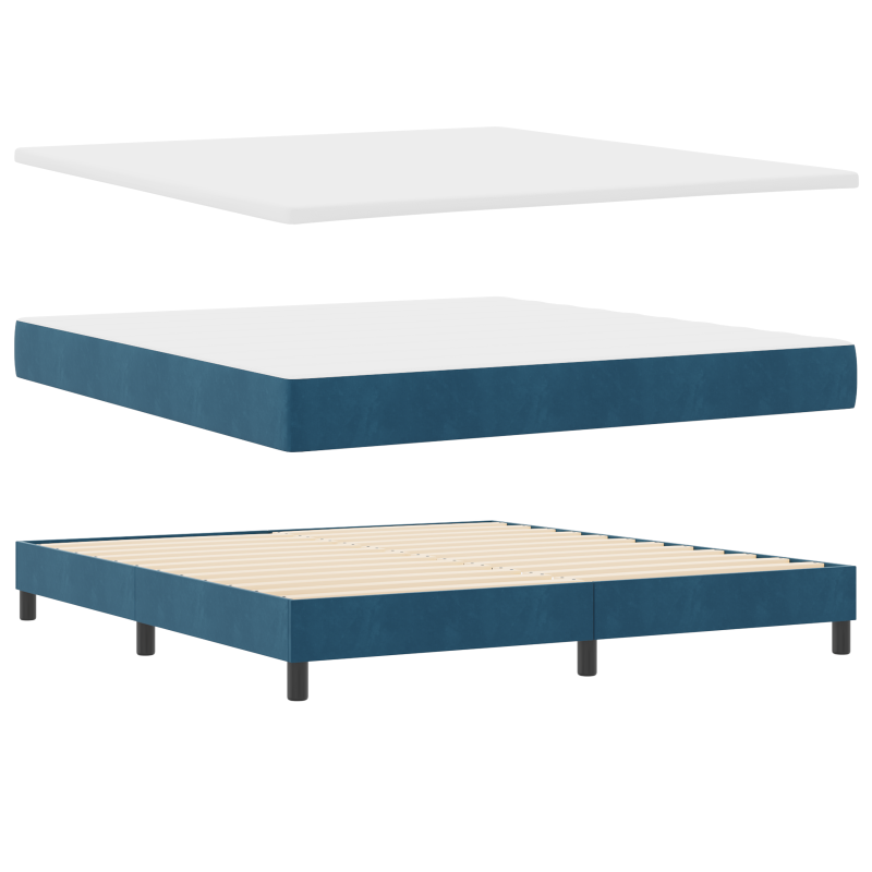 Boxspringbett mit Matratze & LED Dunkelblau 180x200 cm Samt