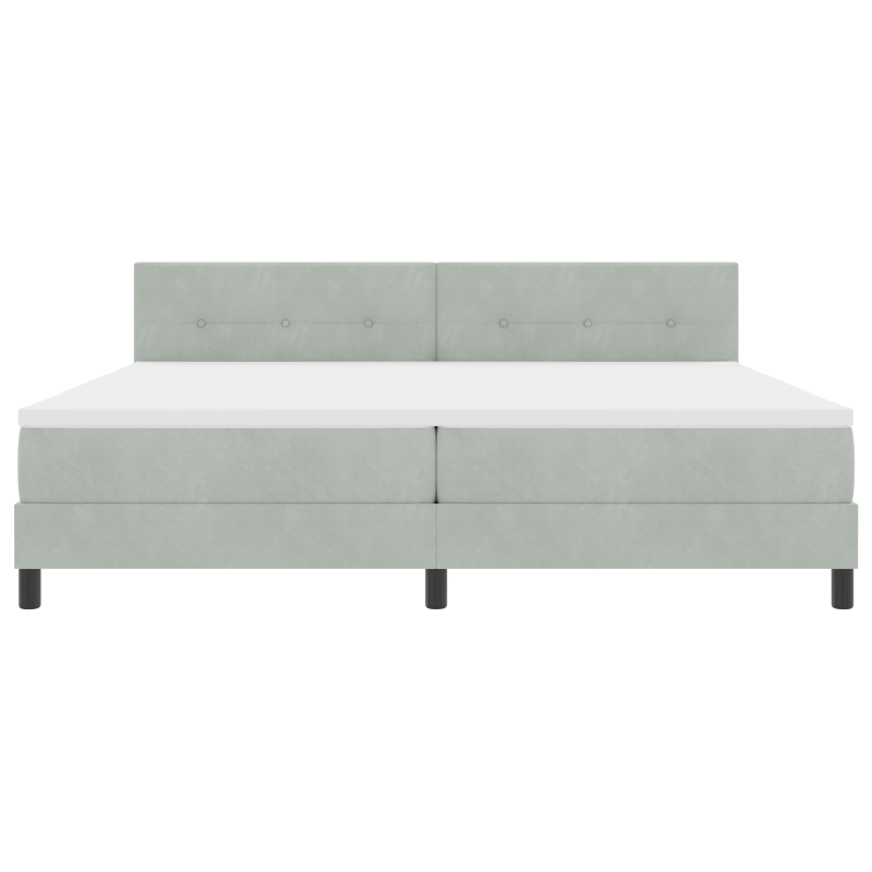 Boxspringbett mit Matratze & LED Licht Grau 200x200 cm Velvet