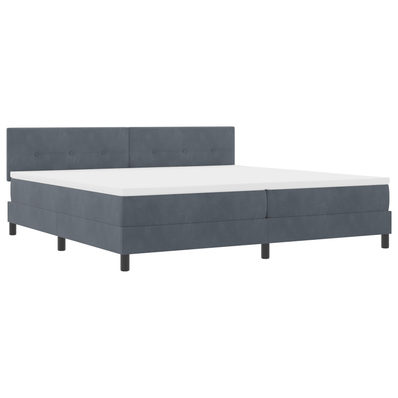 Boxspringbett mit Matratze & LED Dunkelgrau 200x200 cm Samt