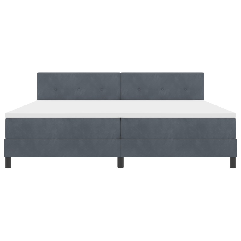 Boxspringbett mit Matratze & LED Dunkelgrau 200x200 cm Samt