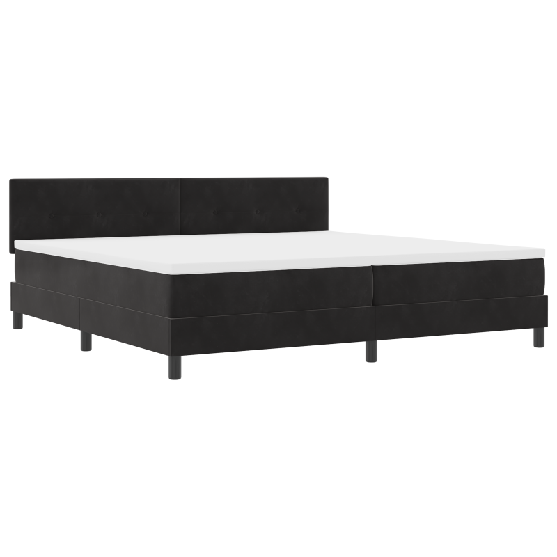 Boxspringbett mit Matratze & LED Schwarz 200x200 cm Samt