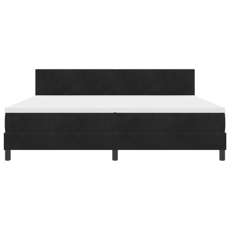 Boxspringbett mit Matratze & LED Schwarz 200x200 cm Samt
