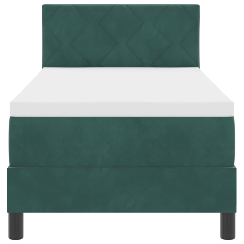 Boxspringbett mit Matratze & LED Dunkelgrün 80x200 cm Velvet