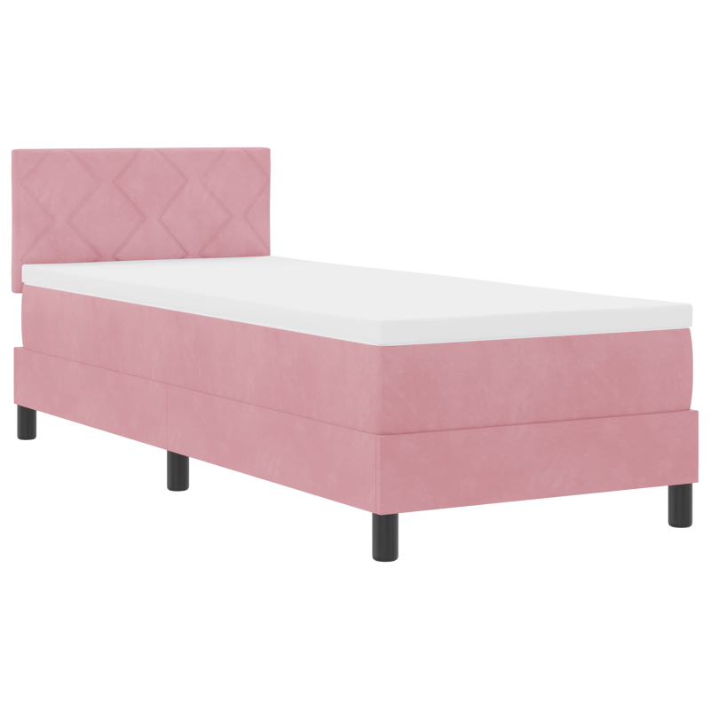 Boxspringbett mit Matratze & LED Pink 80x200 cm Samt