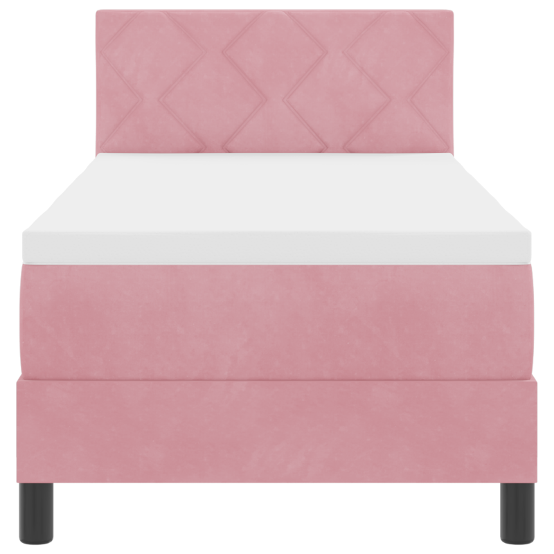 Boxspringbett mit Matratze & LED Pink 80x200 cm Samt