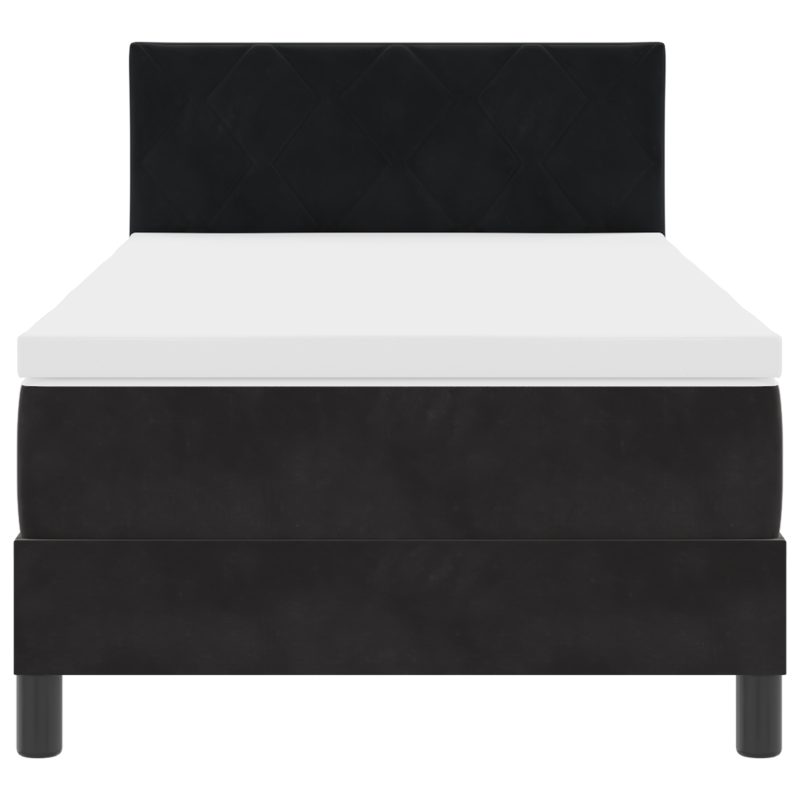 Boxspringbett mit Matratze und LED Schwarz 90x190 cm Samt