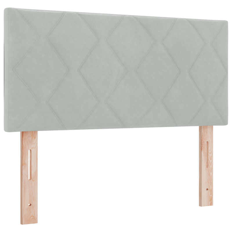 Boxspringbett mit Matratze & LED-Licht Hellgrau 90x200 cm Samt