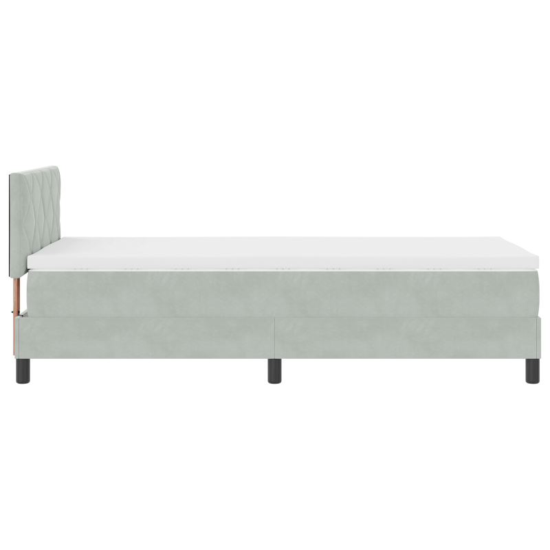 Boxspringbett mit Matratze & LED-Licht Hellgrau 90x200 cm Samt