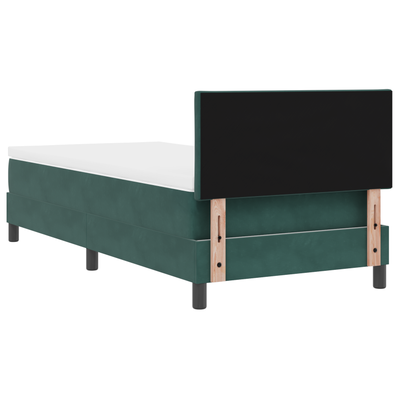 Boxspringbett mit Matratze und LED Dunkelgrün 90x200 cm Samt