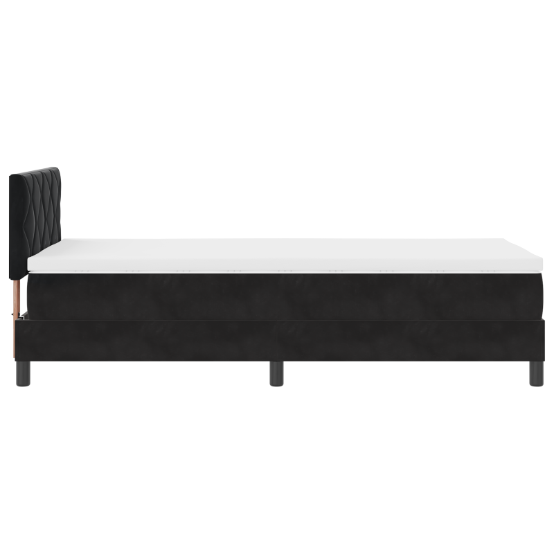 Boxspringbett mit Matratze & LED Schwarz 100x200 cm Samt