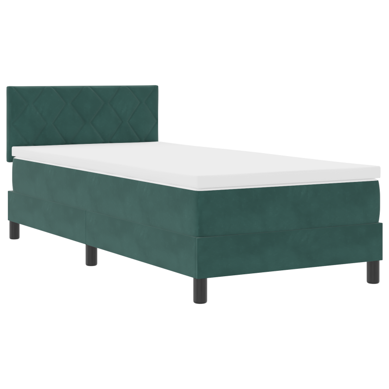 Boxspringbett mit Matratze & LED Dunkelgrün 100x200 cm Samt