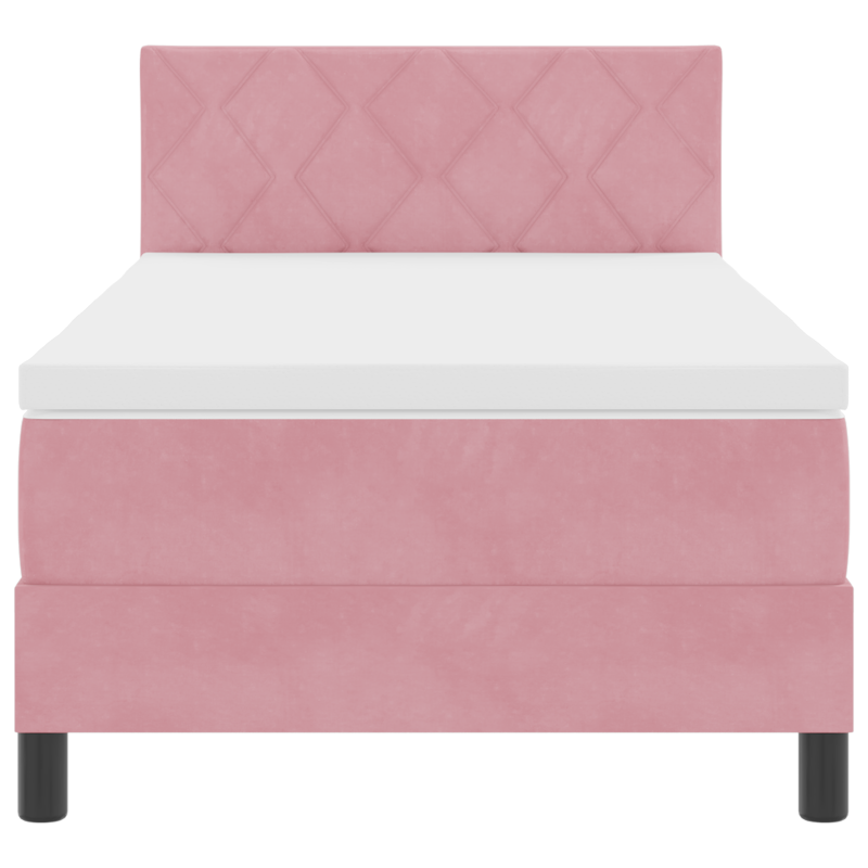 Boxspringbett mit Matratze & LED Rosa 100x200 cm Samt
