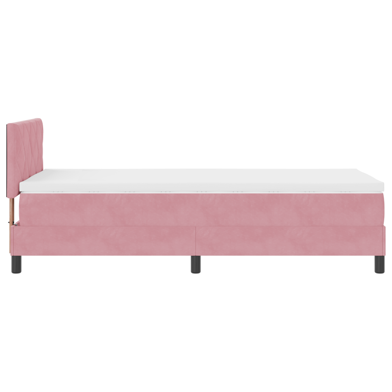 Boxspringbett mit Matratze & LED Rosa 100x200 cm Samt