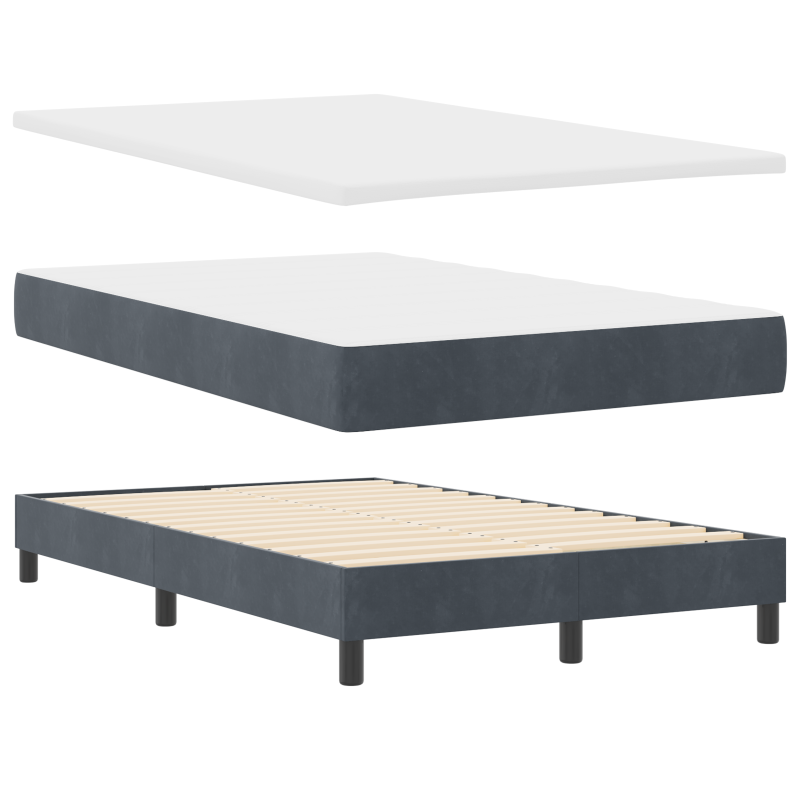 Boxspringbett mit Matratze & LED Dunkelgrau 120x190 cm Samt