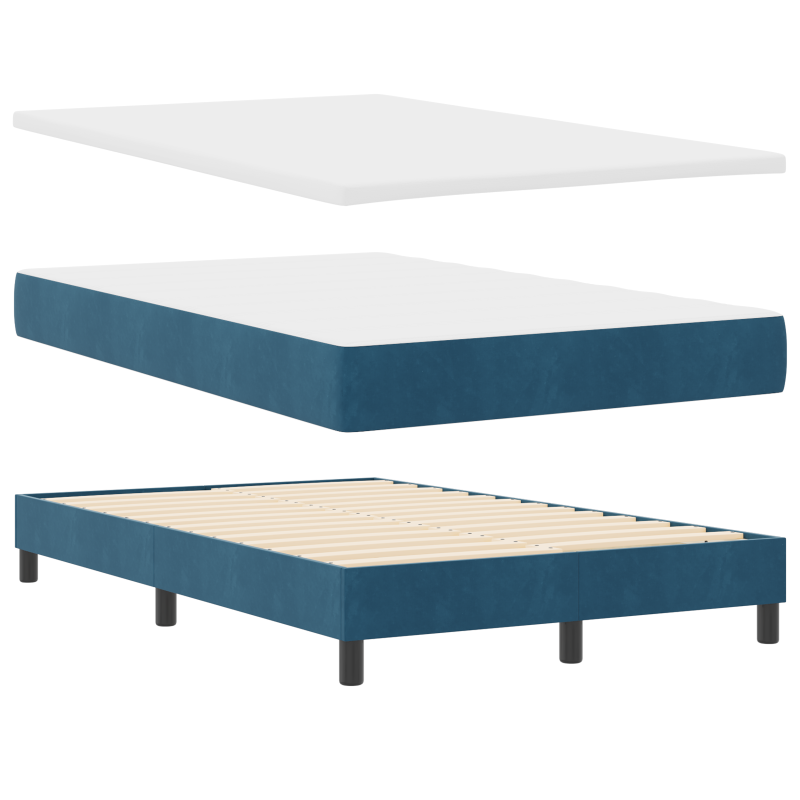 Boxspringbett mit Matratze & LED Dunkelblau 120x190 cm Samt