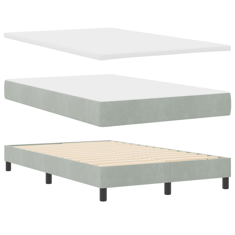 Boxspringbett mit Matratze & LED Licht Grau 120x200 cm Samt