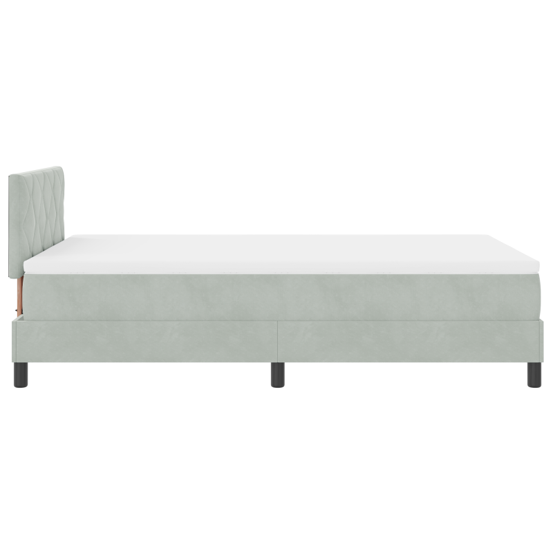 Boxspringbett mit Matratze & LED Licht Grau 120x200 cm Samt