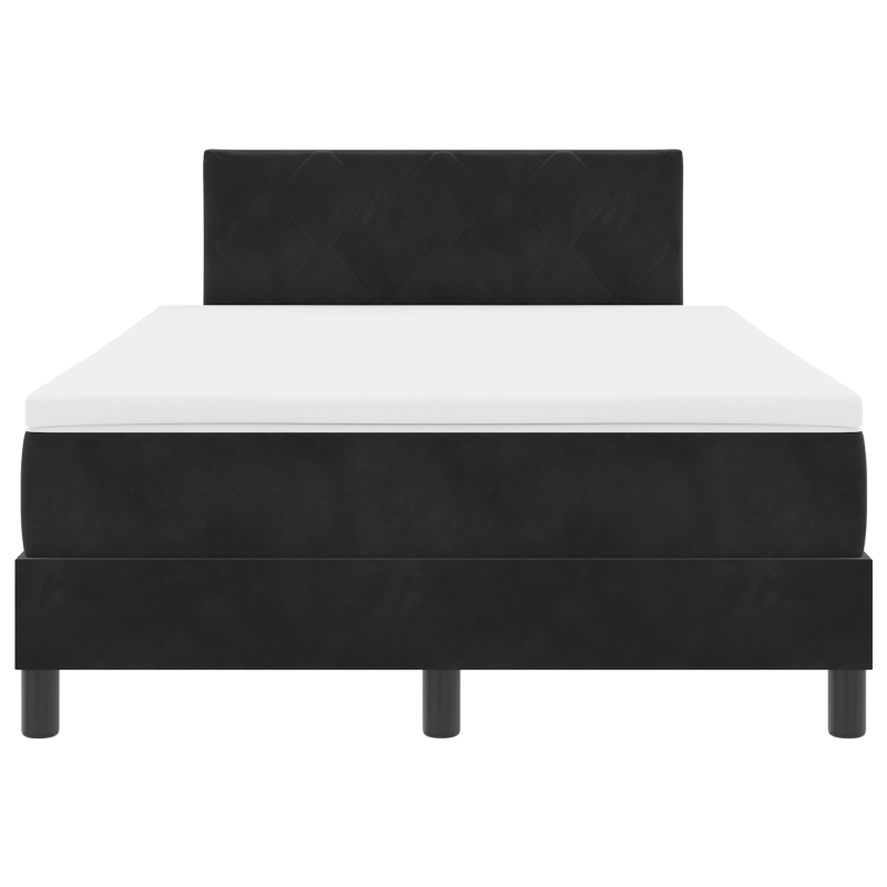 Boxspringbett mit Matratze und LED Schwarz 120x200 cm Samt