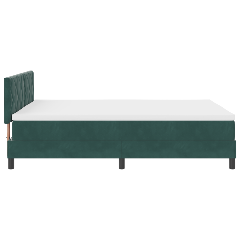 Boxspringbett mit Matratze & LED Dunkelgrün 140x190 cm Velours