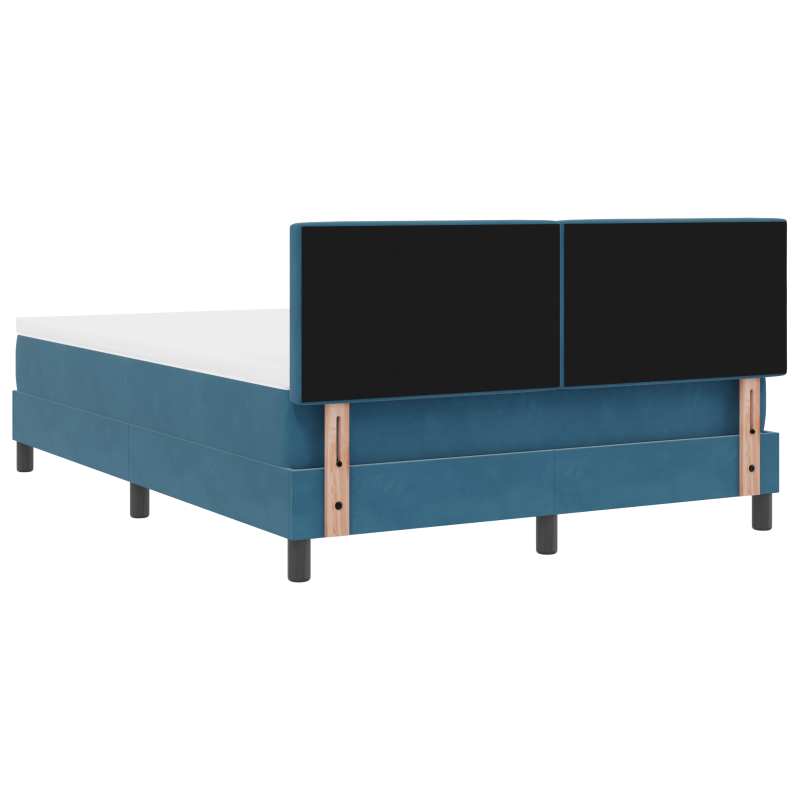 Boxspringbett mit Matratze und LED Dunkelblau 140x190 cm Samt