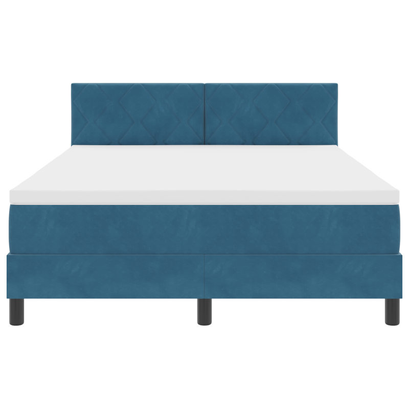 Boxspringbett mit Matratze und LED Dunkelblau 140x190 cm Samt