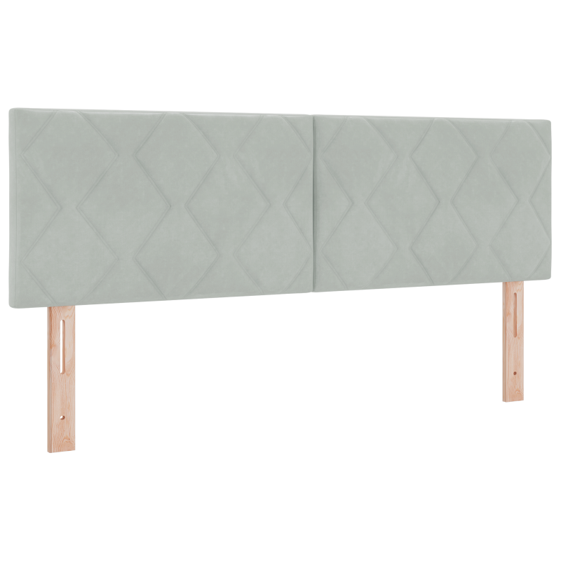 Boxspringbett mit Matratze und LED Licht Hellgrau 160x200 cm Samt
