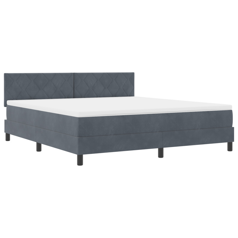 Boxspringbett mit Matratze und LED Dunkelgrau 180x200 cm Samt