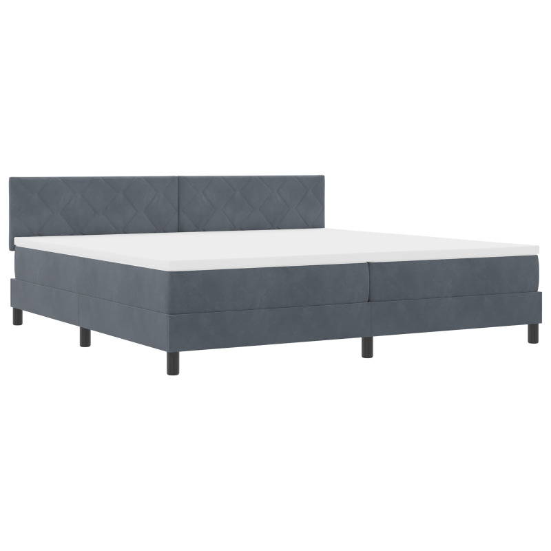 Boxspringbett mit Matratze & LED Dunkelgrau 200x200 cm Samt