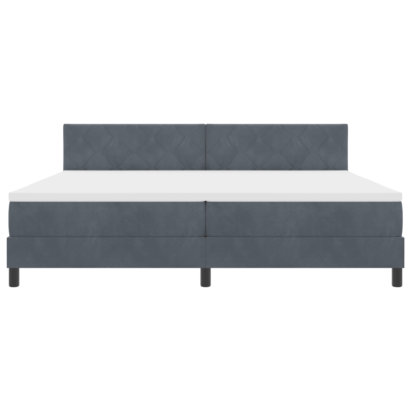 Boxspringbett mit Matratze & LED Dunkelgrau 200x200 cm Samt