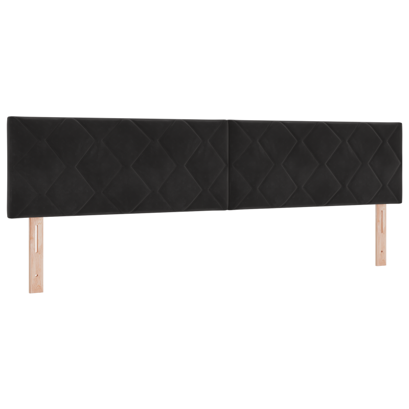 Boxspringbett mit Matratze & LED Schwarz 200x200 cm Velours