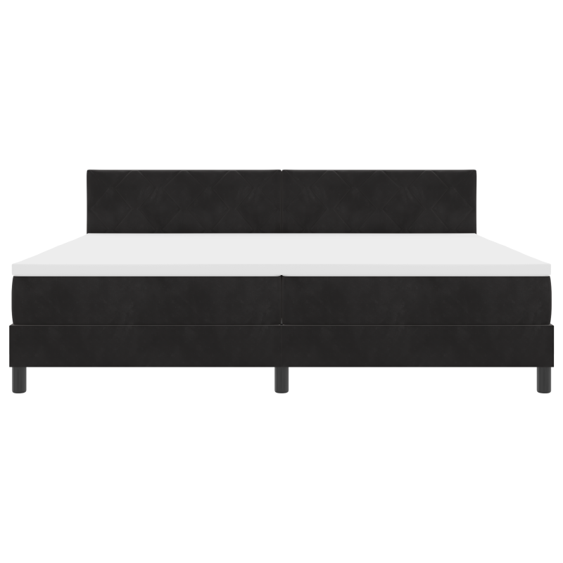 Boxspringbett mit Matratze & LED Schwarz 200x200 cm Velours